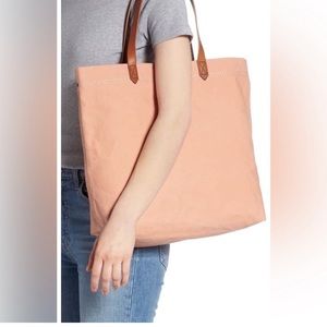 Madewell Canvas Leather Transport Tote Antique Coral